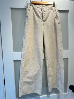 Pact Organic Wide Leg Women's corduroy Pants in Cream